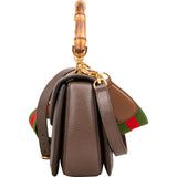 Gucci Floral Jacquard Bamboo 1947 Top Handle Crossbody Bag