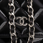 Chanel Quilted Patent Leather Wallet On Chain Crossbody Bag - vintageandkickz