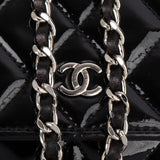 Chanel Quilted Patent Leather Wallet On Chain Crossbody Bag - vintageandkickz