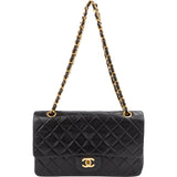 Chanel Quilted Lambskin 24K Gold Medium Double Flap Shoulder Bag