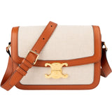 Celine Classic Box Cotton & Calfskin Teen Triomphe Crossbody Bag