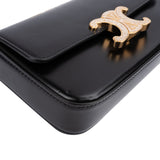 Celine Shiny Calfskin Crystal Claude Triomphe Shoulder Bag