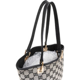 Gucci Monogram GG Canvas Tote Bucket Handbag