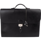 Hermès Noir Box Calf Leather Sac à Dépêches Business Handbag