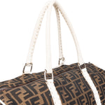 Fendi Monogram Zucca Canvas Boston Bag Handbag - vintageandkickz
