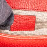 Gucci Red Grained Leather Interlocking GG Crossbody Bag