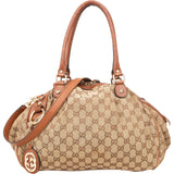 Gucci Monogram GG Canvas Sukey Satchel Shoulder Bag