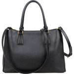 Prada Black Saffiano Leather Galleria Handbag - vintageandkickz