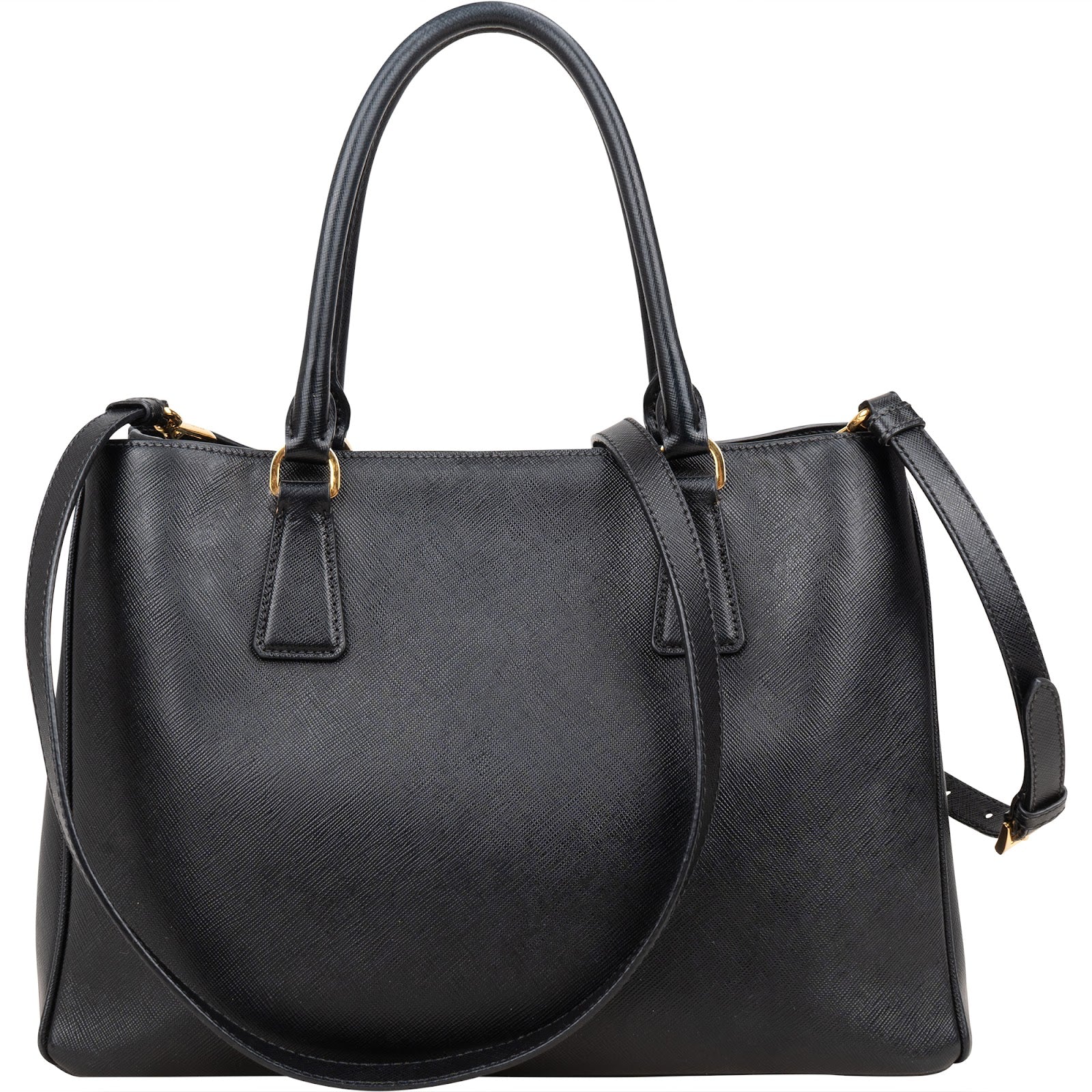 Prada Black Saffiano Leather Galleria Handbag - vintageandkickz