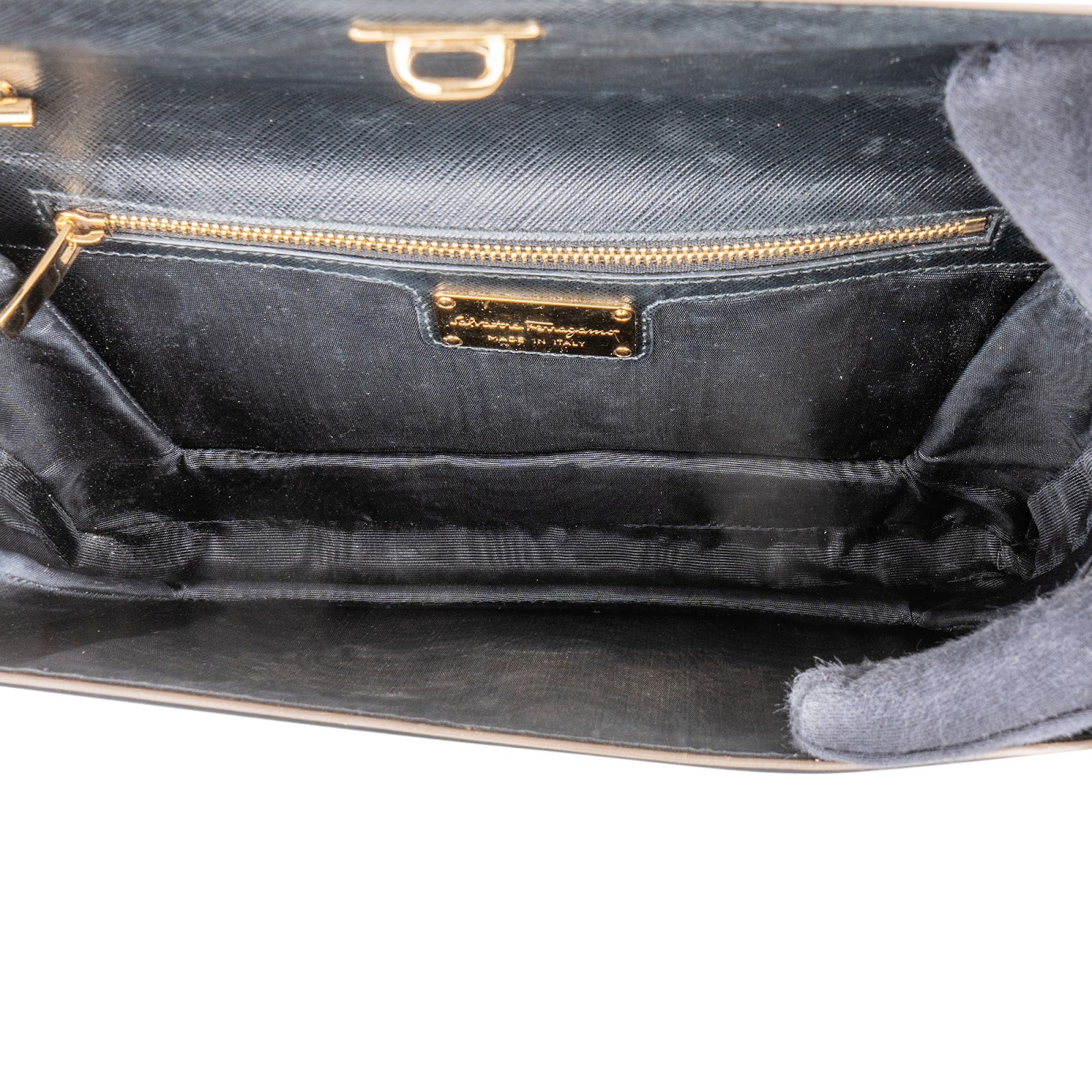 Salvatore Ferragamo Saffiano Leather Vara Bow Crossbody Bag - vintageandkickz