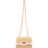 Chanel Bicolor Quilted Lambskin 24K Gold Single Flap Crossbody Bag