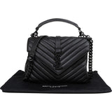 Saint Laurent Grain De Poudre Matelasse Leather Small Crossbody Handbag