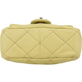 Chanel Green Quilted Lambskin Mini Square Bracelet Handle Singel Flap Crossbody Bag