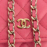 Chanel Quilted Caviar Leather Wallet On Chain Crossbody Bag