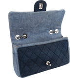 Chanel Quilted Denim Medium Single Flap Crossbody Bag