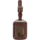 Prada Dark Brown Leather Small Luggage Tag Bag Charm