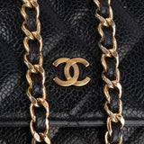 Chanel Quilted Caviar Leather Wallet On Chain Crossbody Bag