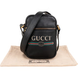 Gucci Pebbled Leather Vintage Emblem Small Crossbody Bag
