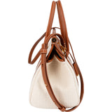 Loro Piana Canvas Leather L257 Small Loom Handbag