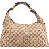 Gucci Monogram GG Canvas Horsebit Hobo Handbag