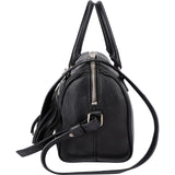 Yves Saint Laurent Black Leather Classic Baby Duffle Fringe Crossbody Bag