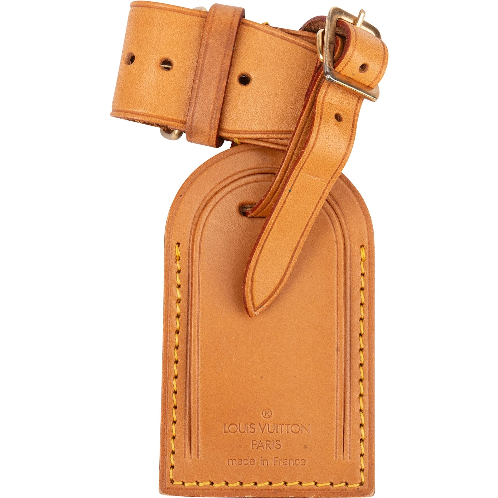 [🔄️B21 / F54] Louis Vuitton Vachetta Leather Luggage Tag - vintageandkickz