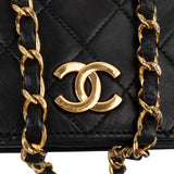 Chanel Quilted Lambskin Mini 24K Gold Single Flap Shoulder Bag