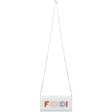 Fendi Blue Leather Studded Emblem Wallet On Chain Crossbody Bag