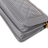 Chanel Quilted Caviar Leather Small Boy Mini Wallet On Chain Crossbody Bag