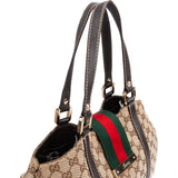 Gucci Monogram GG Canvas New Britt Web Hobo Shoulder Bag