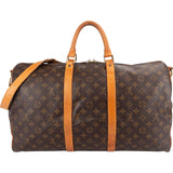 Louis Vuitton Monogram Canvas Keepall 50 Bandoulière Travel Bag