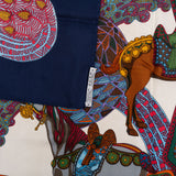 Hermès L'Art des Steppes Silk Carre 90 Scarf Tuch