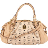 MCM Monogram Visetos Leather Satchel Hobo Handbag