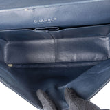 Chanel Navy Qulited Caviar Leather Maxi Double Flap Crossbody Bag