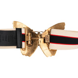 Gucci Multicolor Elastic Stoff Butterfly Buckle Web Belt