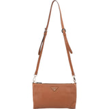 Prada Brown Vitello Daino Leather Crossbody Bag