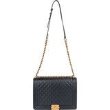 Chanel Quilted Leather Boy Single Flap Crossbody Bag - vintageandkickz