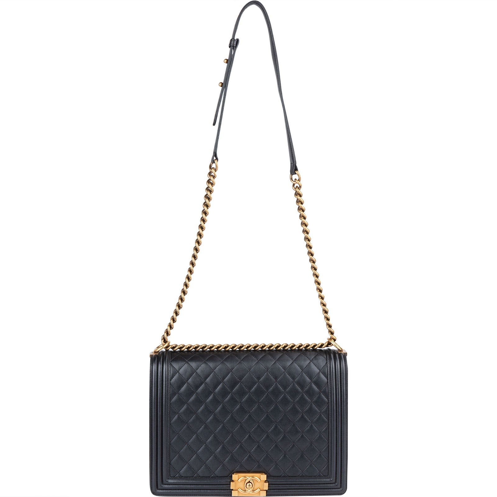 Chanel Quilted Leather Boy Single Flap Crossbody Bag - vintageandkickz