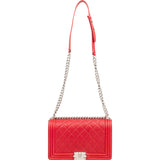 Chanel Quilted Perforated Leather Large Boy Single Flap Crossbody Bag
