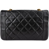 Chanel Quilted Lambskin 24K Gold Diana Single Flap Crossbody Bag