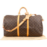 Louis Vuitton Monogram Canvas Keepall 55 Bandoulière Travel Bag
