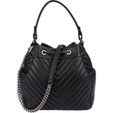 Chanel Chevron Leather Drawstring Crossbody Bag