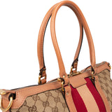 Gucci Monogram GG Sherry Line Web Handbag - vintageandkickz
