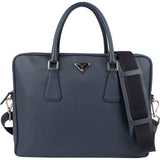 Prada Bleu Saffiano Leather Business Handbag Crossbody Bag