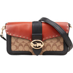 [🔄️B07 / F42] Coach Monogram Alie Signature Canvas Rivets Crossbody Bag - vintageandkickz