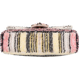 Chanel Sequin Multicolor Striped Small Single Flap Crossbody Bag