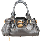 Chloé Metallic Leather Paddington Satchel Handbag