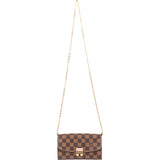 Louis Vuitton Monogram Damier Ebene Croisette Wallet On Chain Crossbody Bag