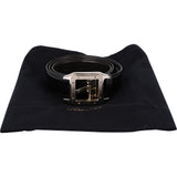 Cartier Silver Tone Reversible Leather Cartier Belt