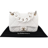Chanel Quilted Caviar Leather Chunky Chain Rectangular Single Flap Shoulder Bag